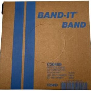 BAND-IT C20499 201 Banda de acabado recocido brillante de acero inoxidable, 1/2 pulgada de ancho x 0.030 pulgadas de grosor
