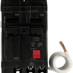 ABB Q-Line THQL2120GFT 20A Disyuntor de doble polo • Disyuntor de fallo de tierra de doble polo de 20 amperios con autocomprobación