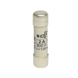 Fusible cartucho 10x38mm s/indicador gG 2A 500VAC 120kA