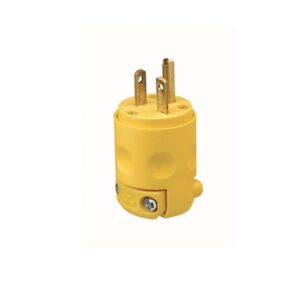 Enchufe plano 2x15A+T 250V NEMA 6-15P PVC amarillo
