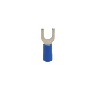 Terminal horquilla aislado 14-16AWG 3/16" azul x100und