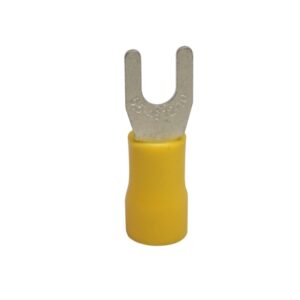 Terminal horquilla aislado 10-12AWG 5/36" amarillo x100und