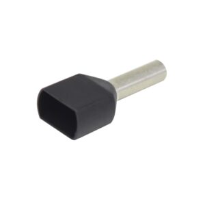 Terminal doble aislado 2x16AWG (2x1.5mm2) negro x100und