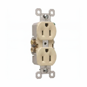 TOMACORRIENTE DUPLEX 2P+T NYLON MARFIL SIN PLACA - [3232I] - LEGRAND
