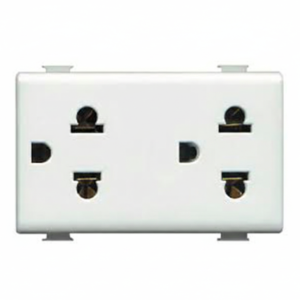 Tomacorriente 2P+T redondo 10A 250V 1MOD AM5113 Blanco - TICINO