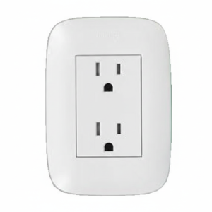 Tomacorriente DUPLEX 2P+T 15A 250V Domino SENCIA AP1228 -TICINO