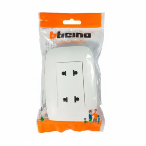 Tomacorriente universal doble 2P 16A 250V domino sencia - [AP1212] - BTICINO