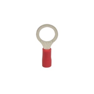 Terminal anillo aislado 16-22AWG 1/4(6.4mm) rojo x 100un