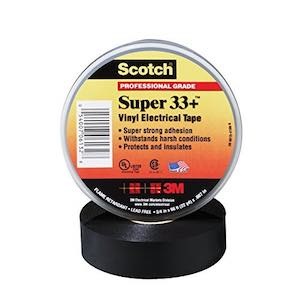 CINTA AISL. SCOTCH SUPER 33+ VINILO NEGRO 3/4"X 20MTS 3M
