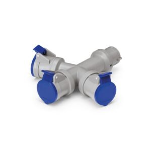 Adaptador multiple IN enchufe OUT 3 tomacorrientes 2X16A +T250V IP44 6H