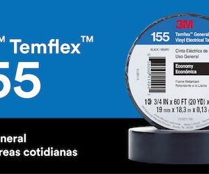 CINTA AISL. TEMFLEX 155 VINILO 3/4"X 18MTS NEGRO 3M
