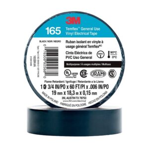 CINTA AISL. TEMFLEX 165 VINILO 3/4"X 18MTS NEGRO 3M