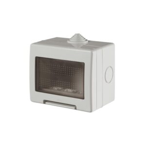 Caja para adosar 3 módulos c/tapa transparente c/adaptador Unibox IP55