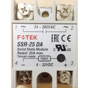 RELE DE ESTADO SÓLIDO MONOFASICO DE 25A. ENT. 4-32VDC, SAL. 24- 380VAC