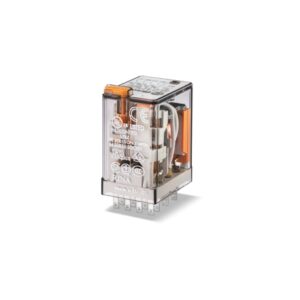 Rele enchufable de 14 pines 7A 120VAC con 4 contactos NA y 4 NC indicador mecánico