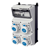 CAJA COMBINADA AMAXX IP67 4 TOMAS 16A 2P+T IP67 C4 INTERRUPT. TERMO 2X16A + 1 INTERRUPT.DIFERENCIAL 2X 63A 30mA