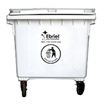 Contenedor Ebriel con 4 Ruedas 1100L Blanco