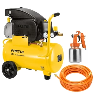 KIT Compresora de Aire 20Lt, manguera 10m, pistola para pintar Pretul