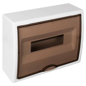 TABLERO ADOSADO TERMOPLÁSTICO, 12P, PUERTA FUMÉ VERTICAL, 302x247x104mm